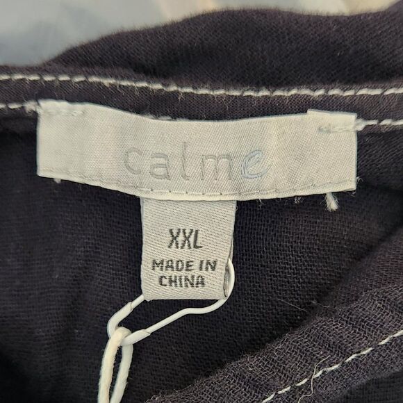 Johnny Was Calme Black Double V-Neck Cotton Drape Tank XXL NWT - Picture 9 of 13